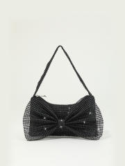 MINI size cute bow blingbling diamond evening bag clutch