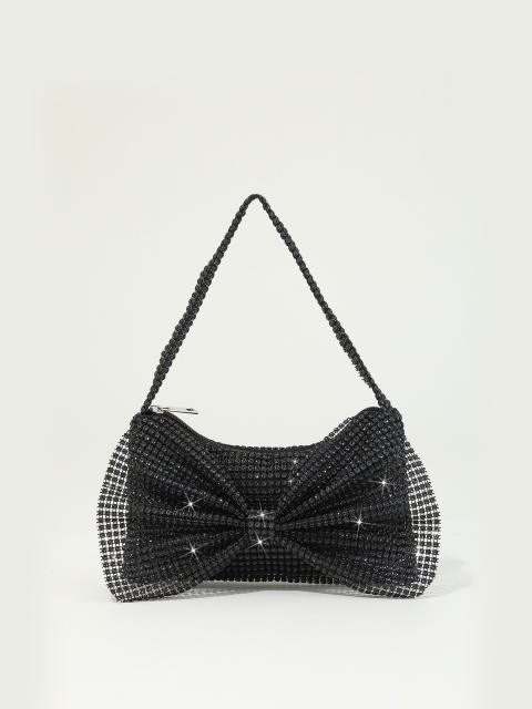 MINI size cute bow blingbling diamond evening bag clutch