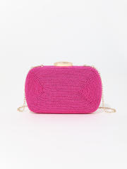 Spring summer colorful string braid pattern box clutch bag evening bag