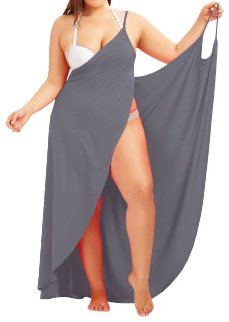 Hot sale plus size one piece wrap dress beach dress