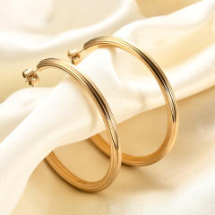 18KG simple big hoop stainless steel earrings