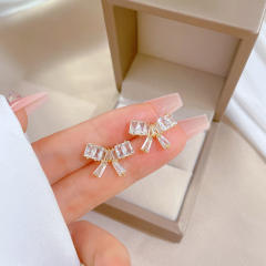 Decliate dainty diamond bow stainless steel chain necklace set