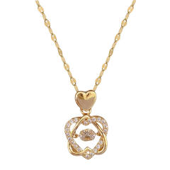 Dainty stainless steel chain diamond pendant necklace