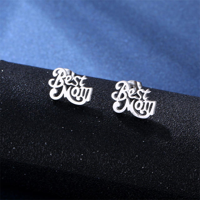 Best mom letter stainless steel dainty necklace set