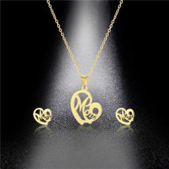 Mom letter stainless steel necklace set dainty necklace