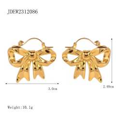Super popular stainless steel bow necklace earrings set