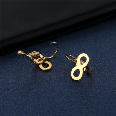 Concise infinity stainless steel huggie earrings