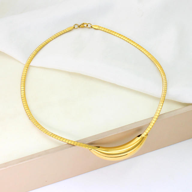 Vintage hot sale wireless chunky stainless steel necklace