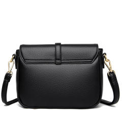 Korean fashion concise PU leather gold padlock women crossbody bag