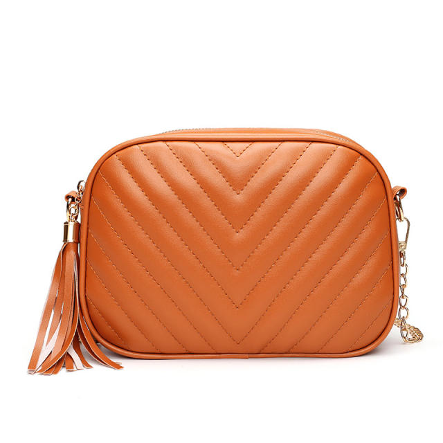 Elegant PU leather colorful quilted chain bag crossbody bag