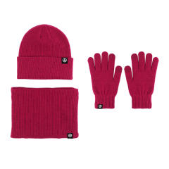 3pcs knitted warm beanie cap scarf gloove set