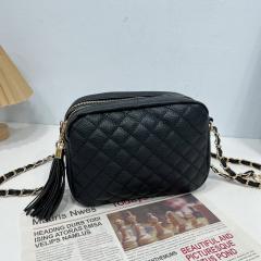 Korean fashion popular quilted tassel zipper chain bag crossbody bag