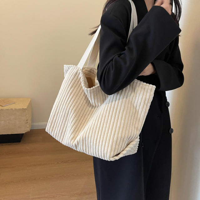 Korean fashion plain color women tote bag