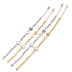 Korean fashion hot sale clover stainless steel anklet