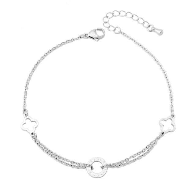 Korean fashion easy match circle stainless steel anklet