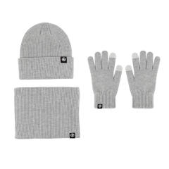 3pcs knitted warm beanie cap scarf gloove set