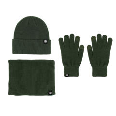 3pcs knitted warm beanie cap scarf gloove set