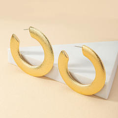 Chunky frosted design open hoop big earrings