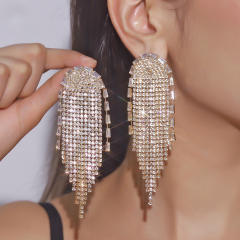 Luxury diamond tassel wedding bridal earrings