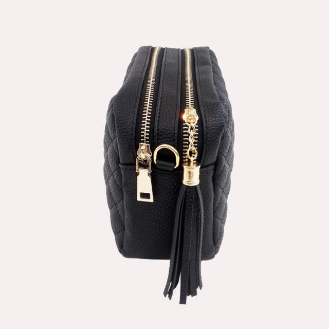 Korean fashion popular quilted tassel zipper chain bag crossbody bag