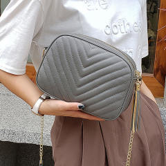 Elegant PU leather colorful quilted chain bag crossbody bag