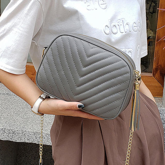 Elegant PU leather colorful quilted chain bag crossbody bag