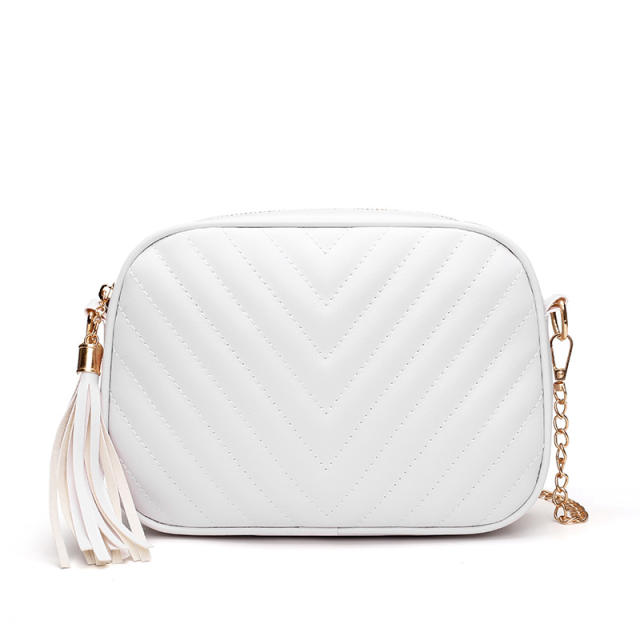 Elegant PU leather colorful quilted chain bag crossbody bag