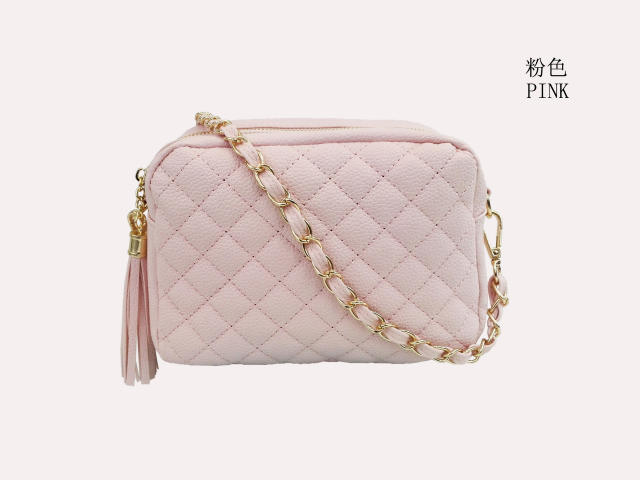 Korean fashion popular quilted tassel zipper chain bag crossbody bag