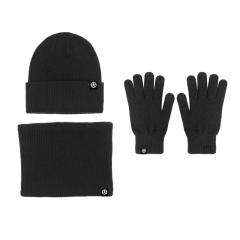 3pcs knitted warm beanie cap scarf gloove set