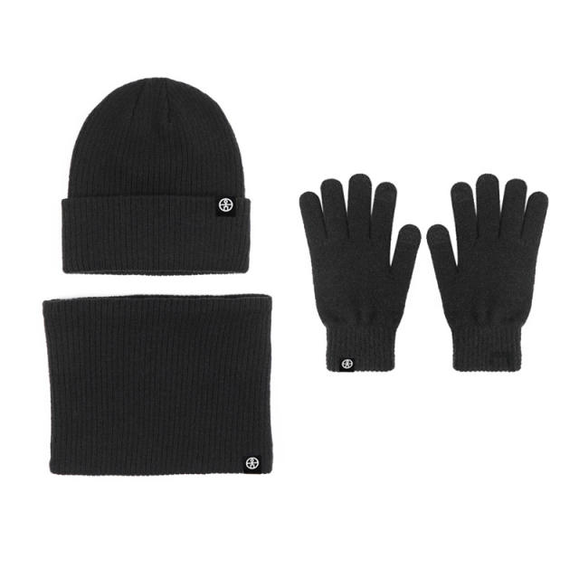 3pcs knitted warm beanie cap scarf gloove set