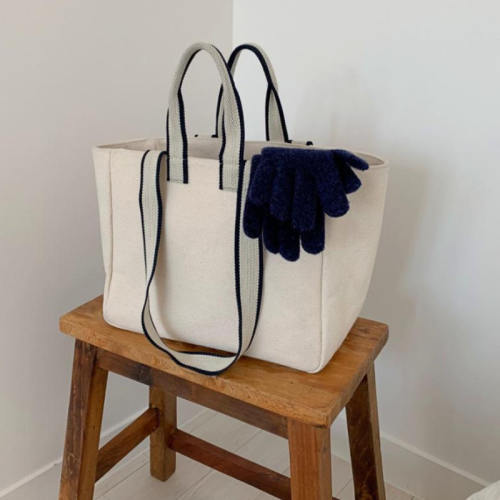 Korean fashion popular canvas large capacity handbag