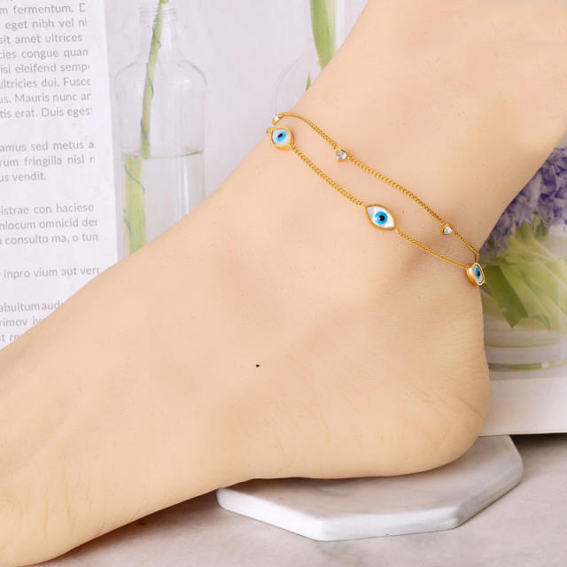 Korean fashion mother shell stainless steel anklet