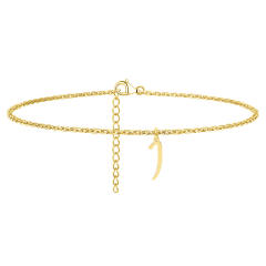Simple initial letter charm stainless steel anklet