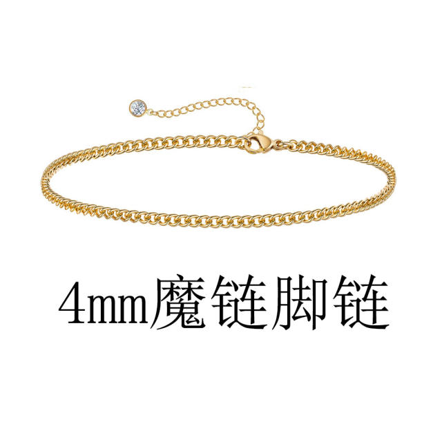 Hot sale stainless steel chain anklet collection