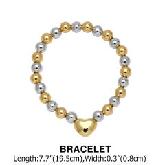 18KG chunky mix color ball bead heart gold plated copper necklace bracelet set