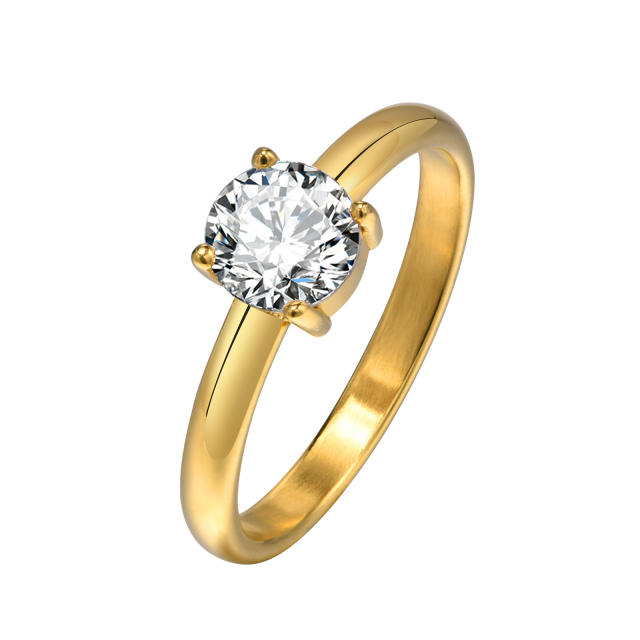 Concise delidate diamond stainless steel rings