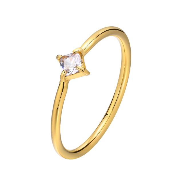 Concise delidate diamond stainless steel rings