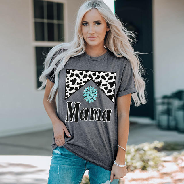 Popular mama letter print hot sale t shirt