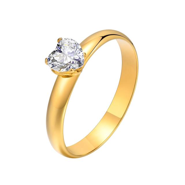 Concise delidate diamond stainless steel rings