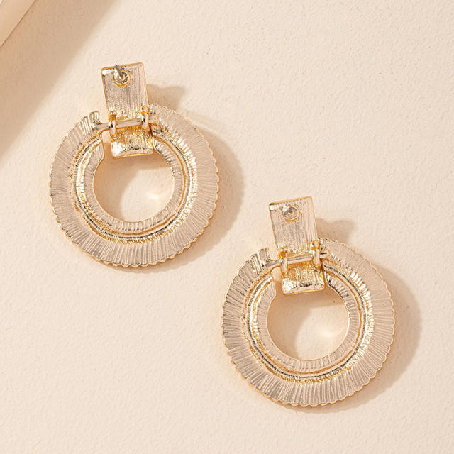 Concise chunky geometric circle pearl bead women earrings