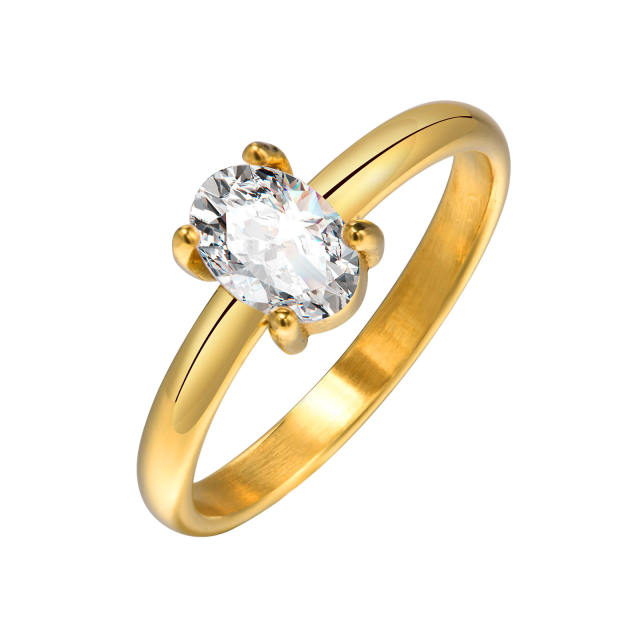 Concise delidate diamond stainless steel rings