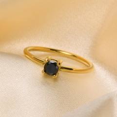 Concise delidate diamond stainless steel rings