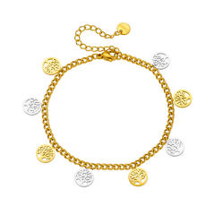 Occident fashion butterfly life tree charm stainless steel chain bracelet