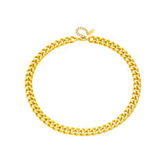 Punk trend cuban link chain stainless steel necklace bracelet set