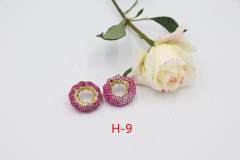 Chunky full of colorful glass crystal circle earrings