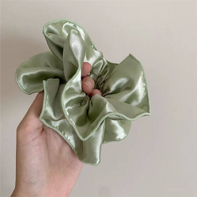 Y2K spring plain color satin scrunchies hair ties
