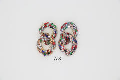 Luxury full of colorful glass crystal chain earrings