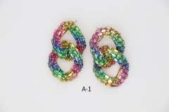 Luxury full of colorful glass crystal chain earrings