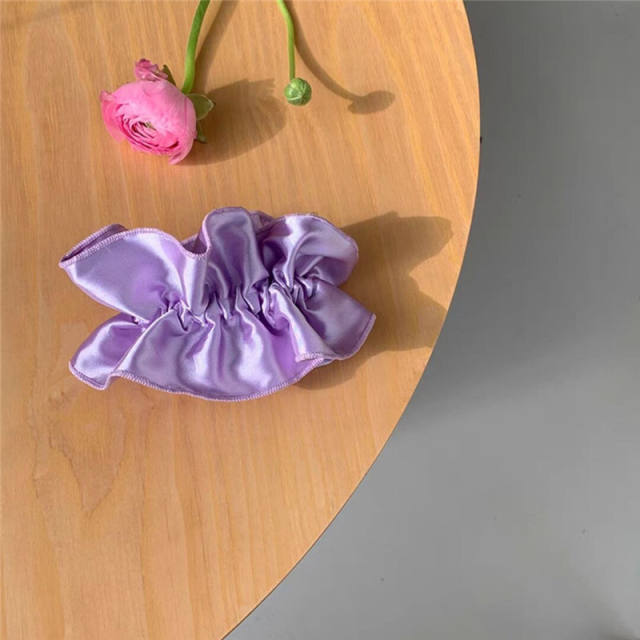 Y2K spring plain color satin scrunchies hair ties
