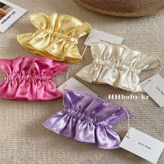 Y2K spring plain color satin scrunchies hair ties